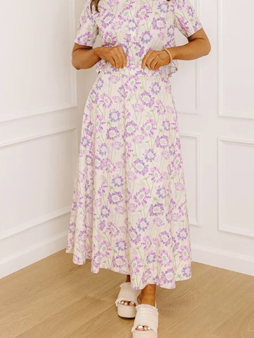 Beautiful Entro SET top and skirt Lavender Floral